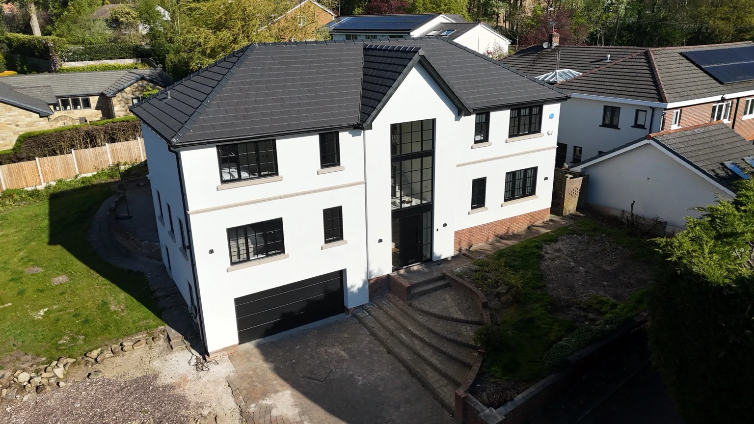 Front elevation & full-height glazing