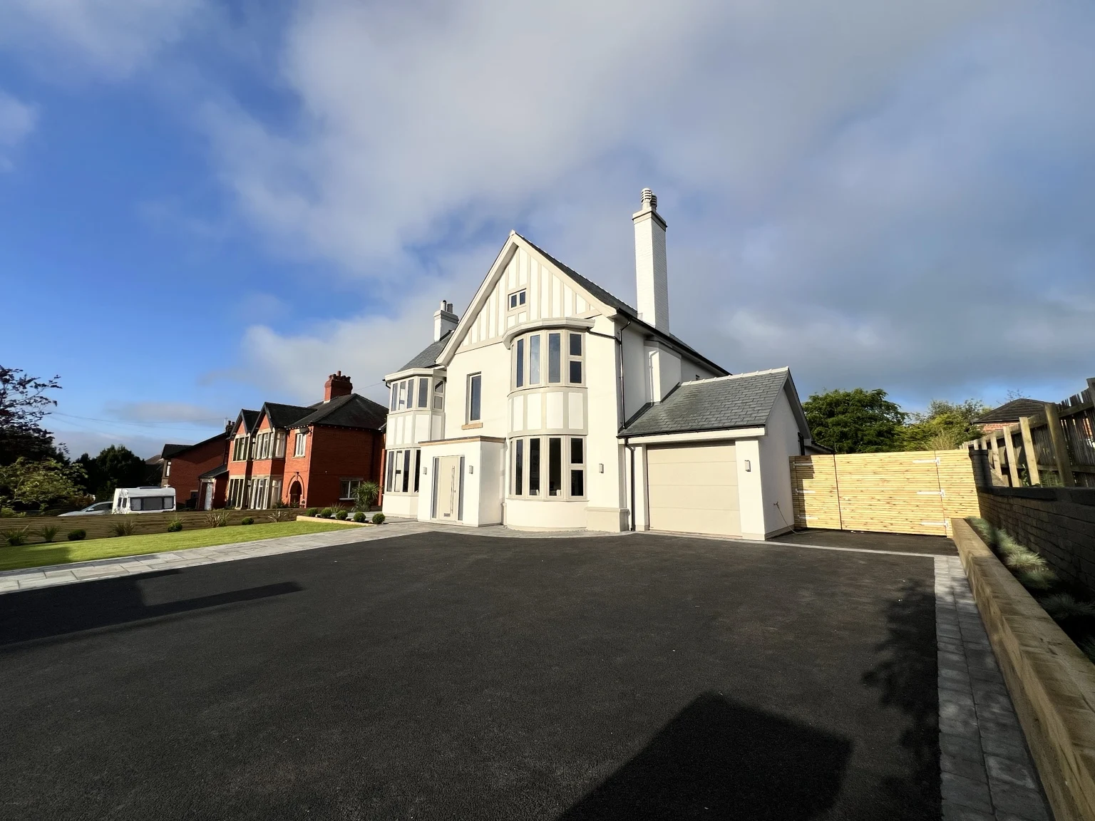 Longsight Road · Front elevation & driveway