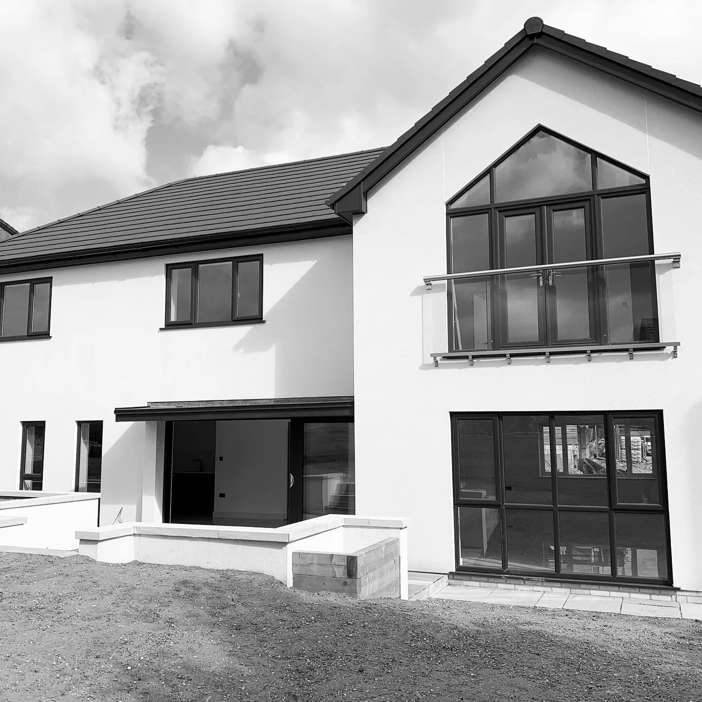 Rear elevation & glazed balcony